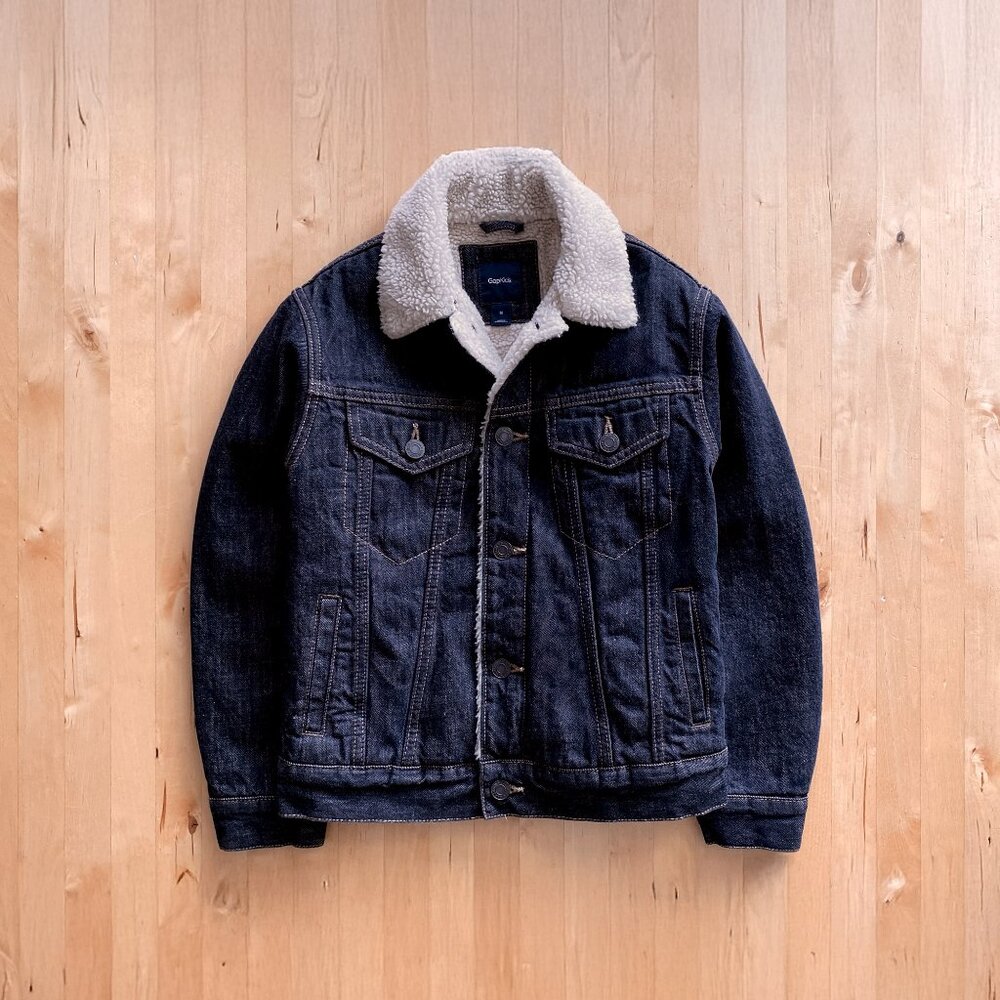 GapKids Sherpa Lined Denim Jean Jacket Boy's Medium